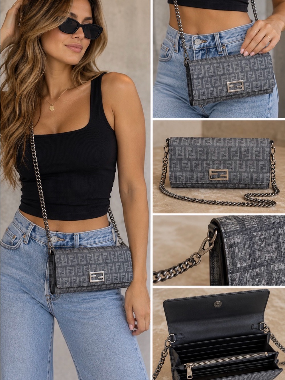 Authentic Fendi Gray wallet